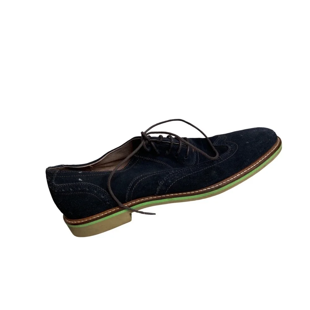 Banana Republic Mens Suede Wingtip Oxford Dress Shoes Navy Size‎ 10.5